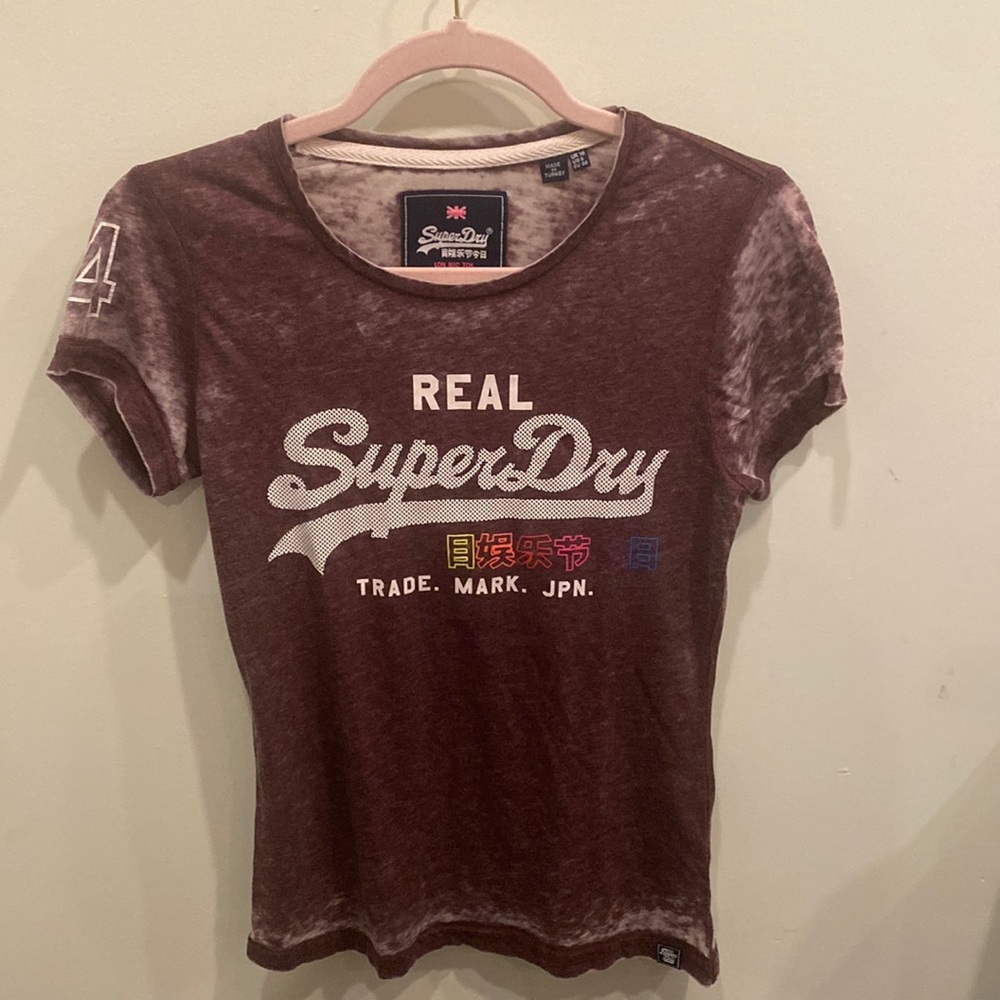 Super Dry maroon t-shirt